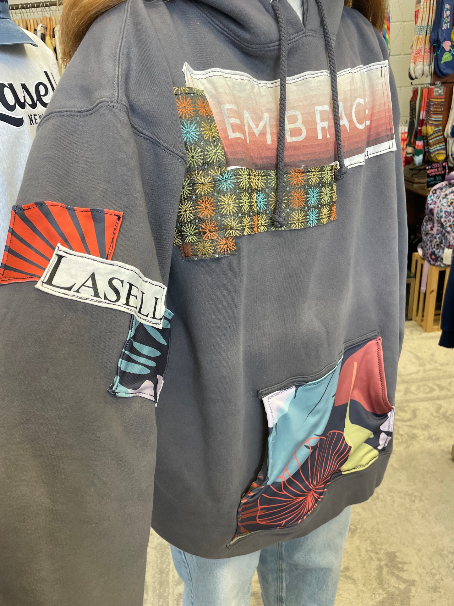 Lasell University "Embrace" Upcycled Sweatshirt