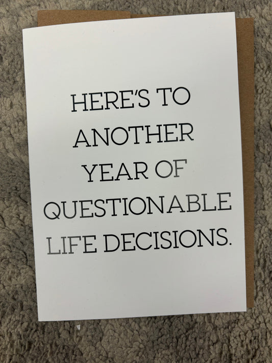 Questionable- Greeting Card