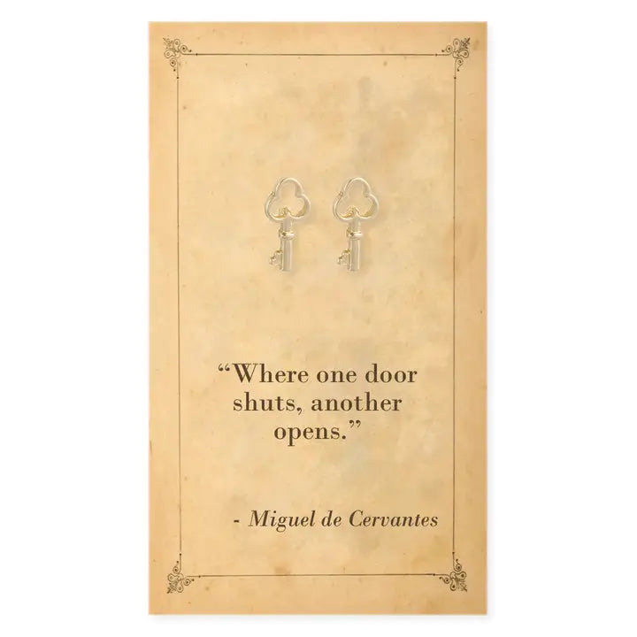 Literary Quotes Book Key Post Earrings