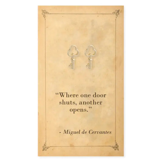 Literary Quotes Book Key Post Earrings