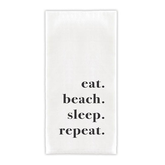 Santa Barbara- Eat, Beach, Sleep, Repeat Tea Towel
