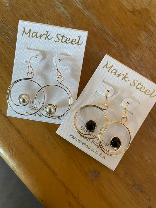 Mark Steel Circle Dangle Earring