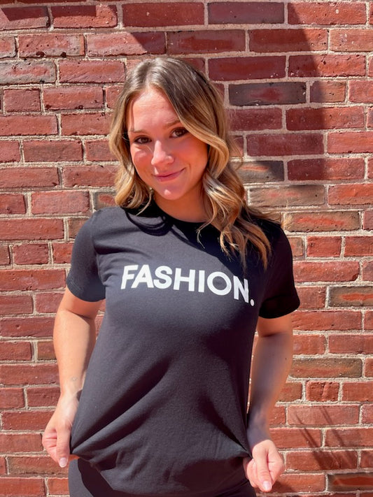 FASHION. Tee- Black w/ White