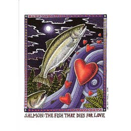 Salmon, the Fish that Dies for Love Card