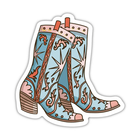 Decorative Cowgirl Boots Sticker