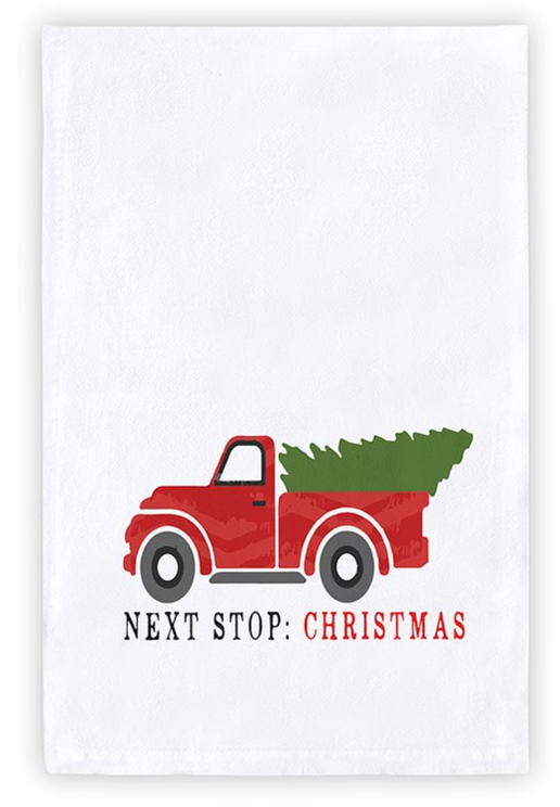 Face To Face "Next Stop: Christmas" Holiday Tea Towel