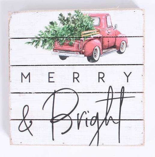 Sincere Surroundings - Merry and Bright Truck Sign