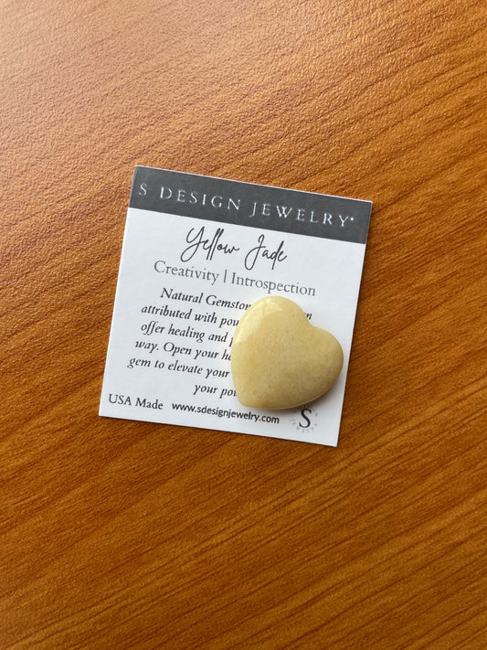 S Design- Pocket Heart Yellow Jade
